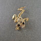Auffällige Frosch-Brosche mit Strass – Verspielter Tierlook in Gold