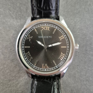 Klassische Wempe Herren Uhr – Schwarzes Zifferblatt & Lederarmband