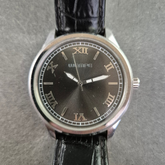 Klassische Wempe Herren Uhr – Schwarzes Zifferblatt & Lederarmband