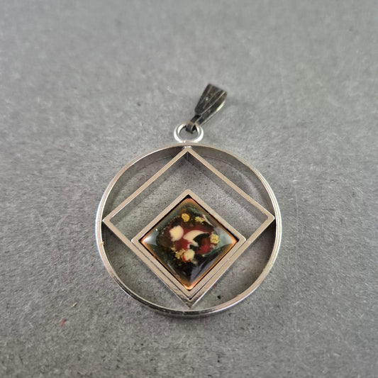 Vintage Anhänger Abstrakt – Geometrisches Design & Emaille