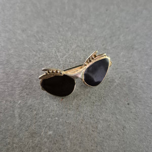 Vintage Sonnenbrillen Brosche – Retro Style Gold Schwarz
