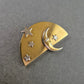 Vintage Brosche Mond & Sterne – Celestial Design Gold Silber