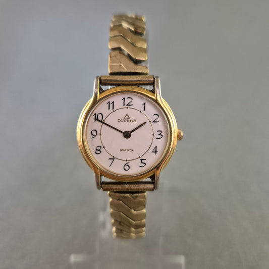 Elegante Dugena Quartz Damenuhr - Klassisch Goldfarben