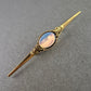 Elegante Vintage Brosche Goldfarben m. Ovalem Stein Opal Look