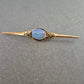 Elegante Vintage Brosche Goldfarben m. Ovalem Stein Opal Look