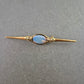 Elegante Vintage Brosche Goldfarben m. Ovalem Stein Opal Look