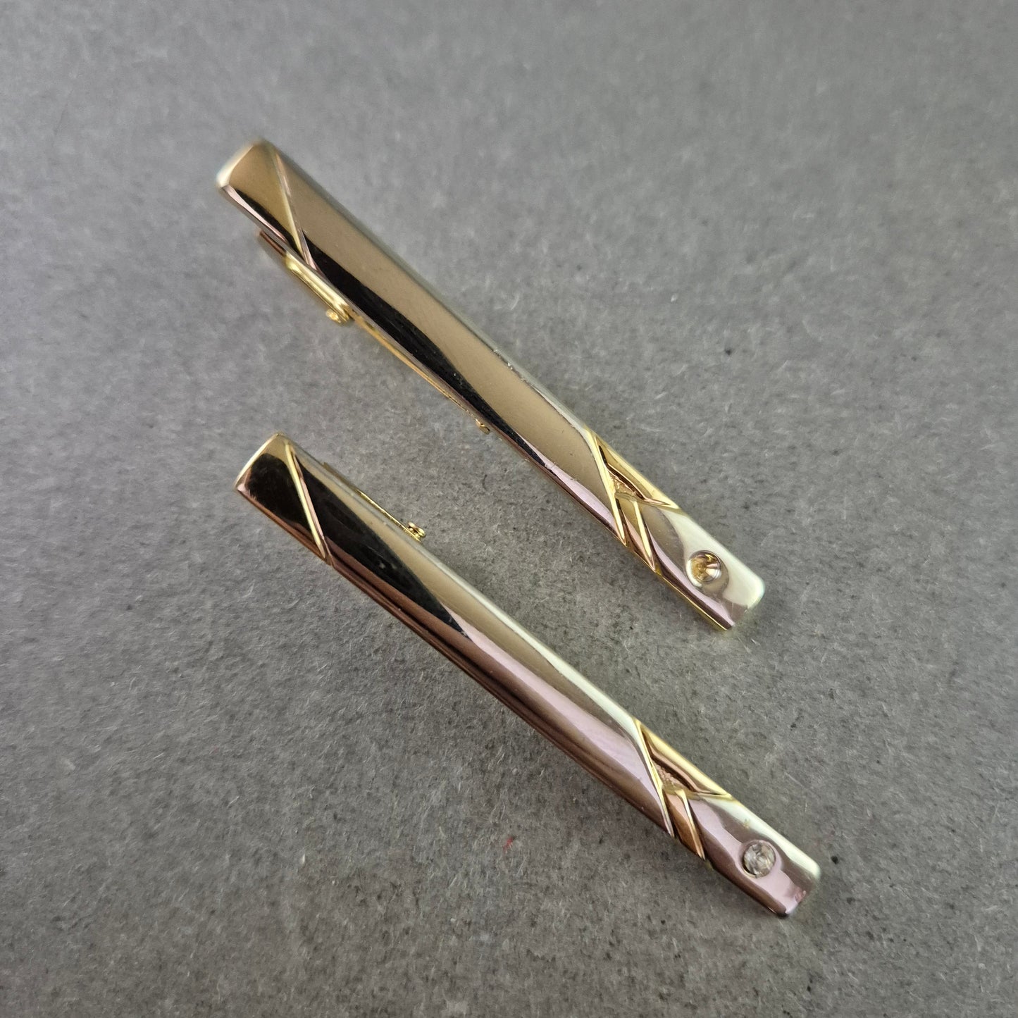 Vintage Krawattenklammern Set – Stilvoll Gold Silber Strass