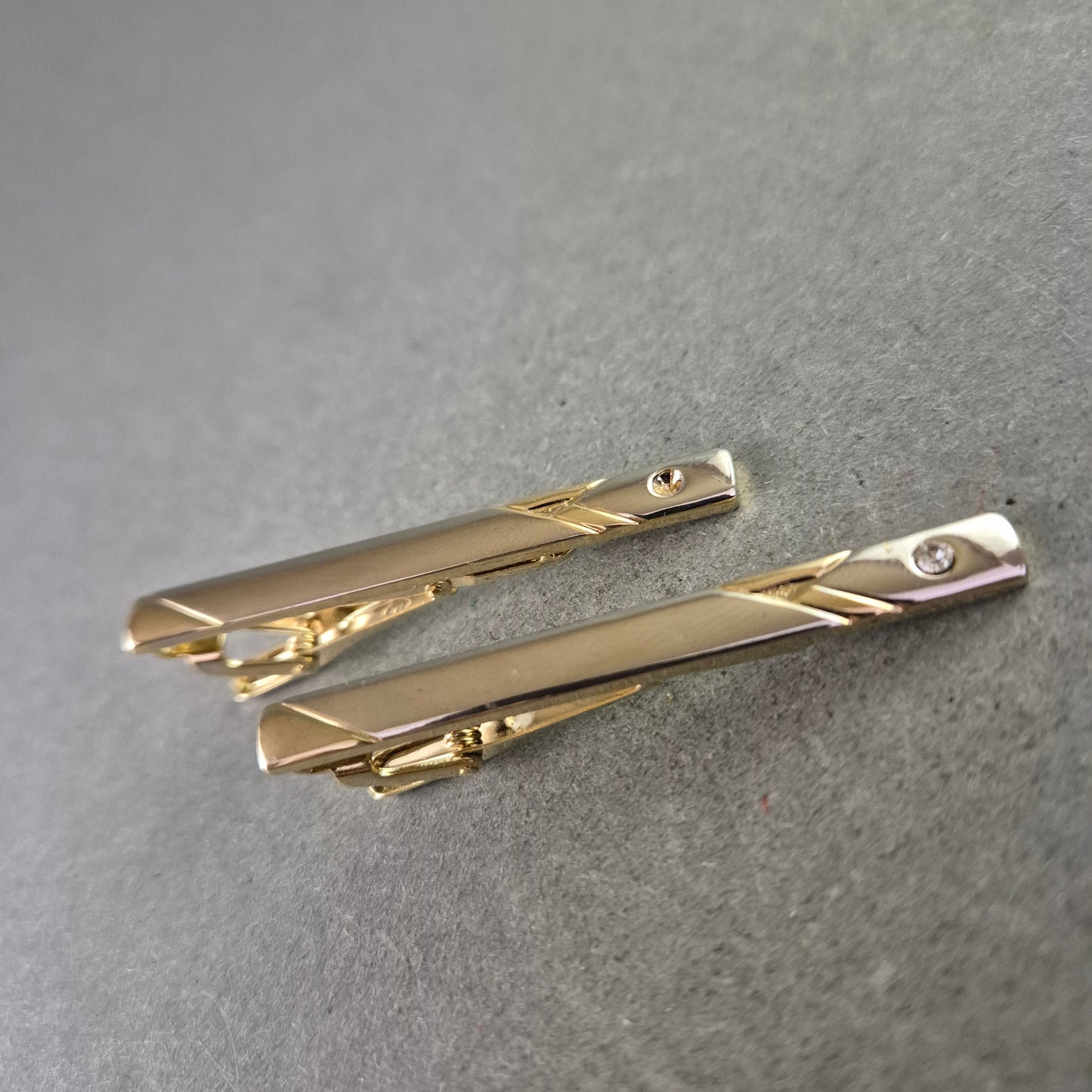 Vintage Krawattenklammern Set – Stilvoll Gold Silber Strass