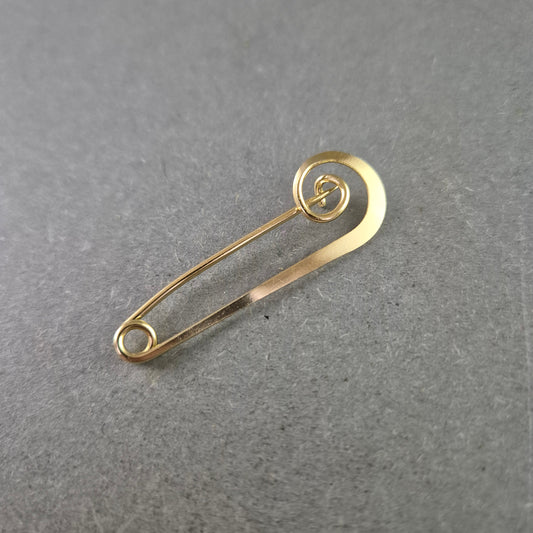 Vintage Brosche Goldfarben – Sicherheitsnadel Spiralform