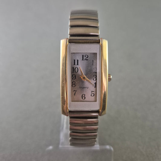 Klassische Damen Uhr mit Rechteckgehäuse – Zweifarbiger Retro-Look