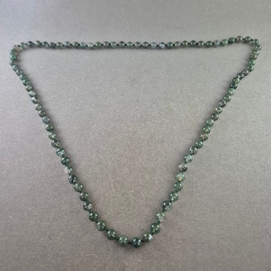 Moosachat Halskette – Natürliche Grüntöne im Edelstein-Look