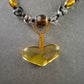 Herzanhänger Glas Halskette – Bunter Mix mit goldgelbem Akzent