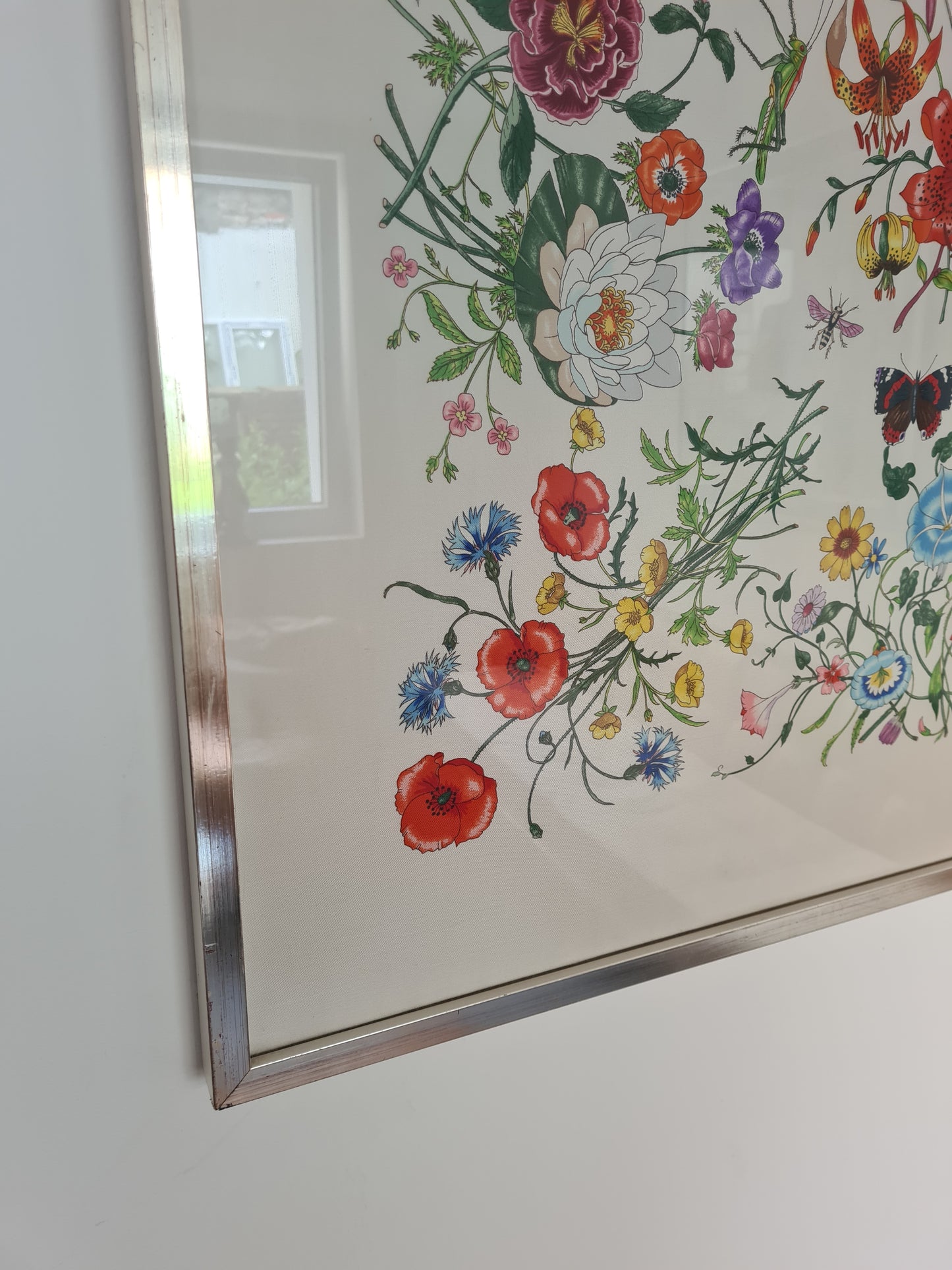 Gucci Seidentuch Gerahmt Seide Stoff Gemälde Vittorio Accornero 90x90cm