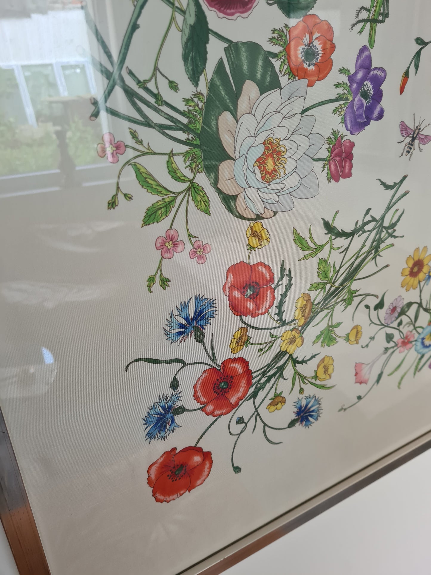 Gucci Seidentuch Gerahmt Seide Stoff Gemälde Vittorio Accornero 90x90cm