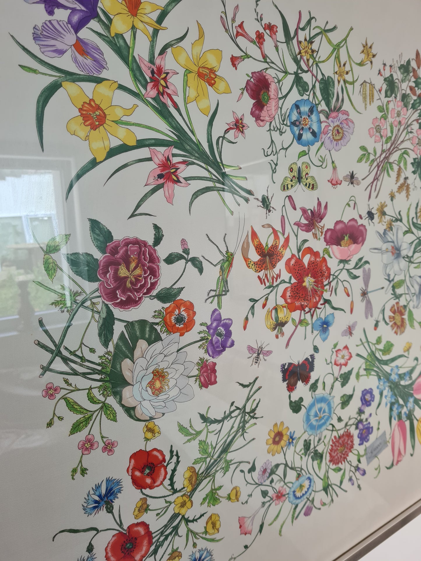 Gucci Seidentuch Gerahmt Seide Stoff Gemälde Vittorio Accornero 90x90cm