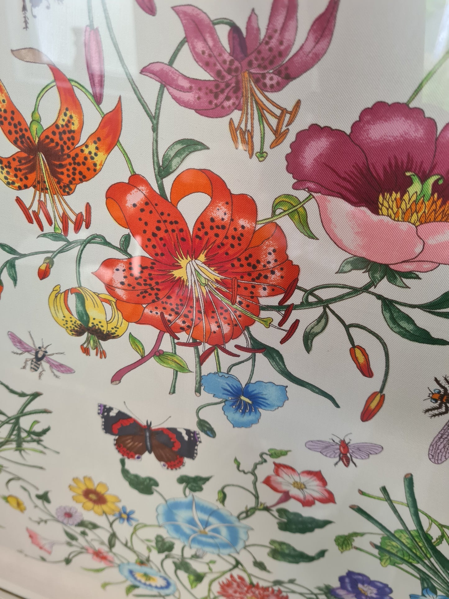 Gucci Seidentuch Gerahmt Seide Stoff Gemälde Vittorio Accornero 90x90cm