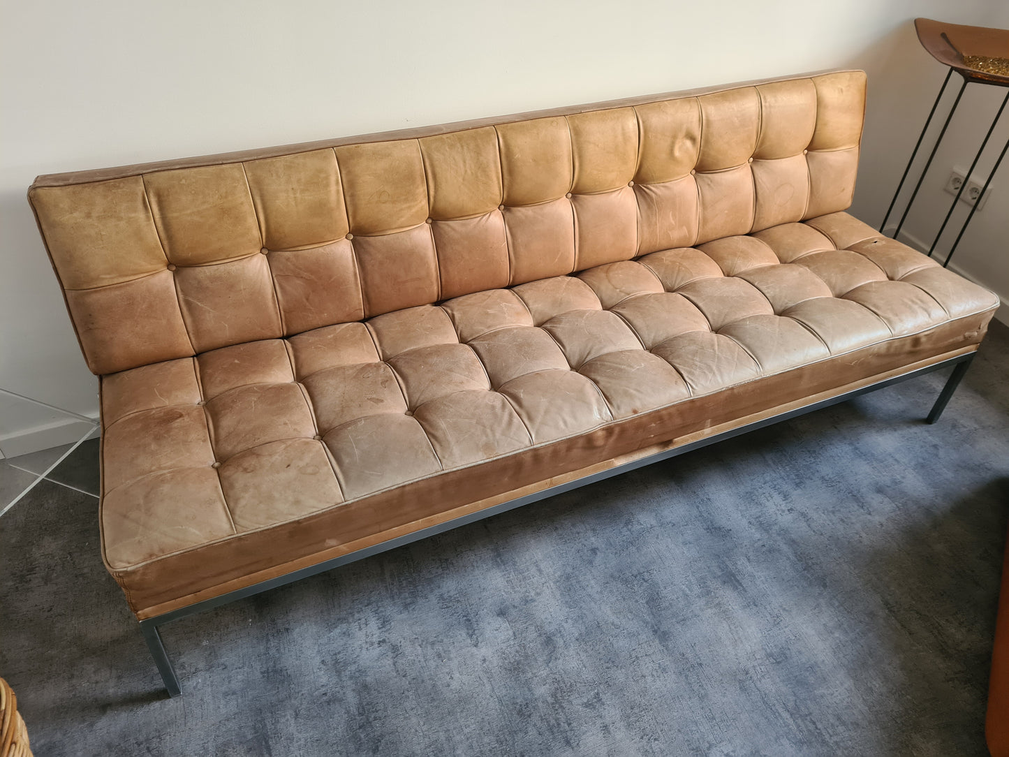 JOHANNES SPALT Wittmann Daybed Sofa Leder Mid Century 200x105cm