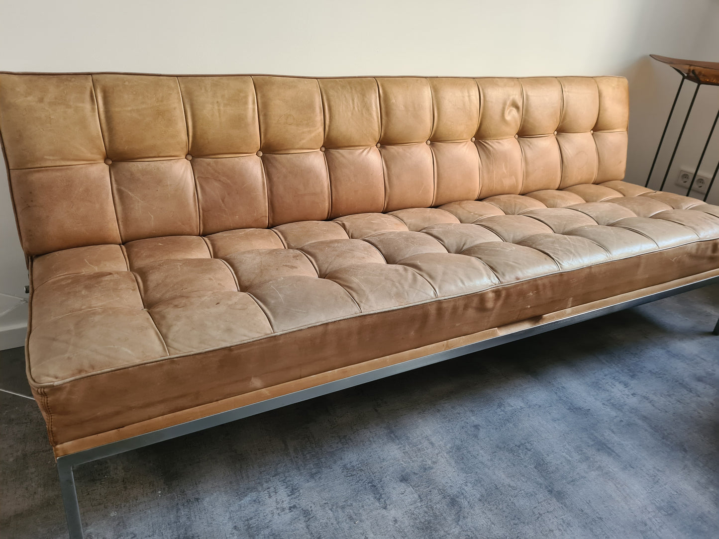 JOHANNES SPALT Wittmann Daybed Sofa Leder Mid Century 200x105cm