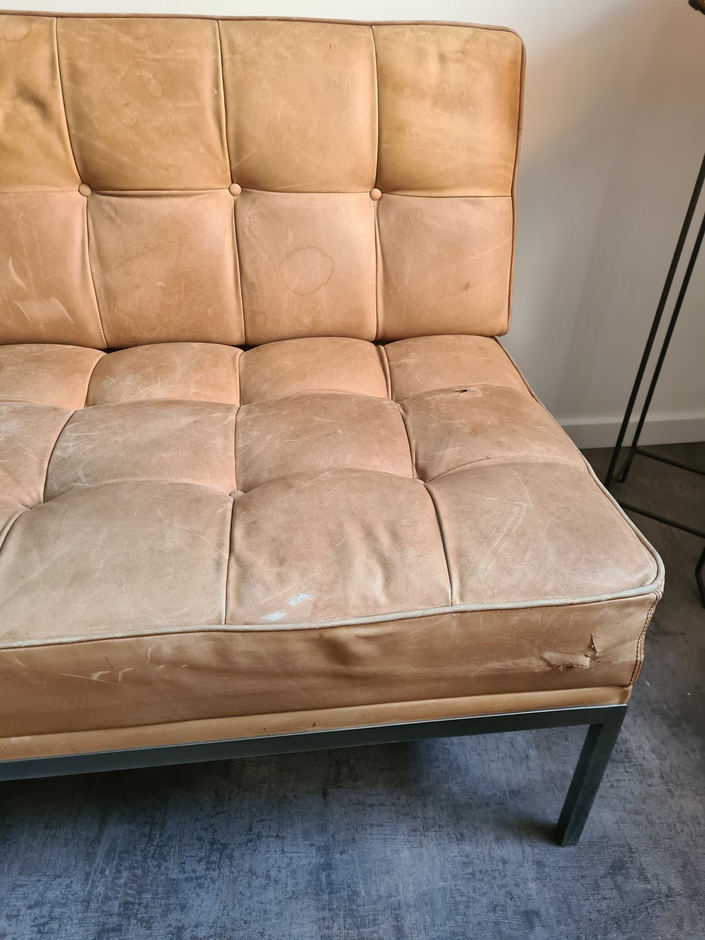 JOHANNES SPALT Wittmann Daybed Sofa Leder Mid Century 200x105cm