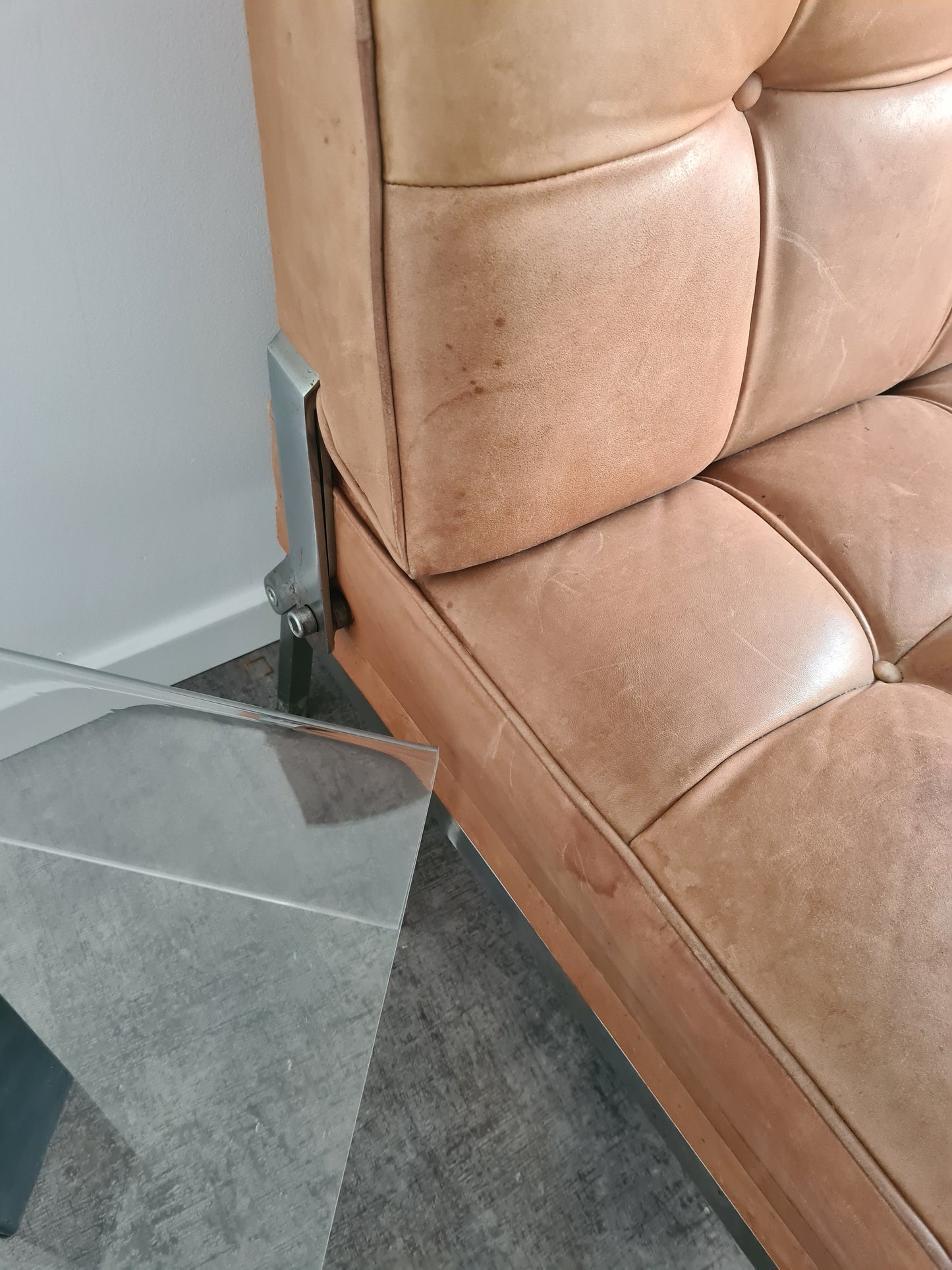 JOHANNES SPALT Wittmann Daybed Sofa Leder Mid Century 200x105cm