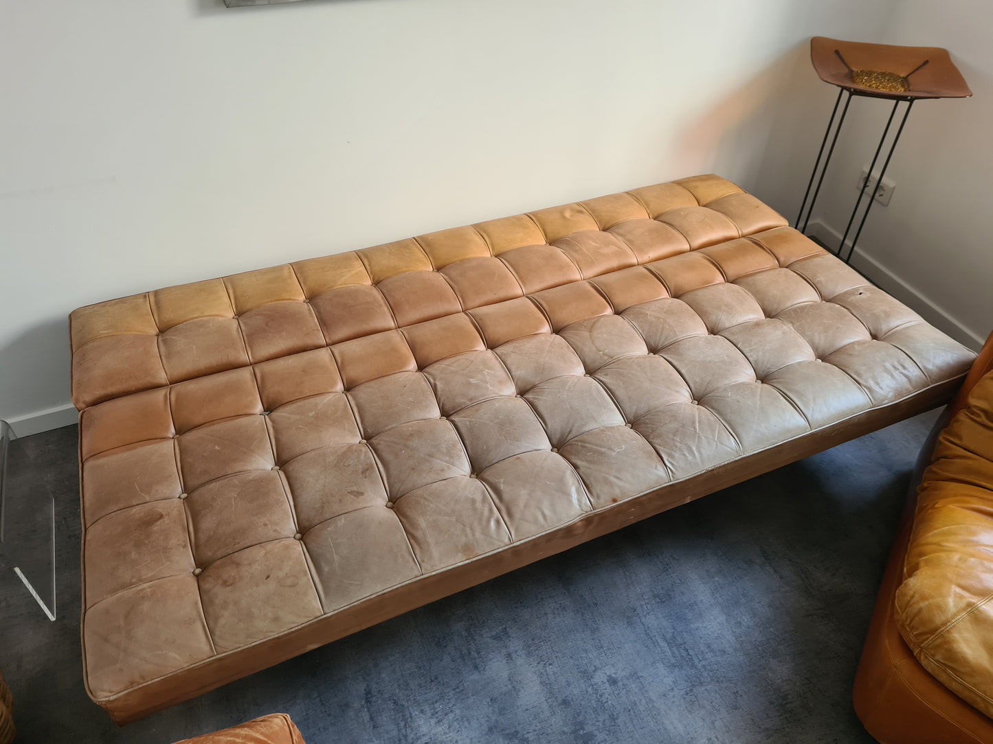 JOHANNES SPALT Wittmann Daybed Sofa Leder Mid Century 200x105cm