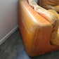 2x Vintage Lounge Sessel + Hocker Leder 1970er 80x100cm