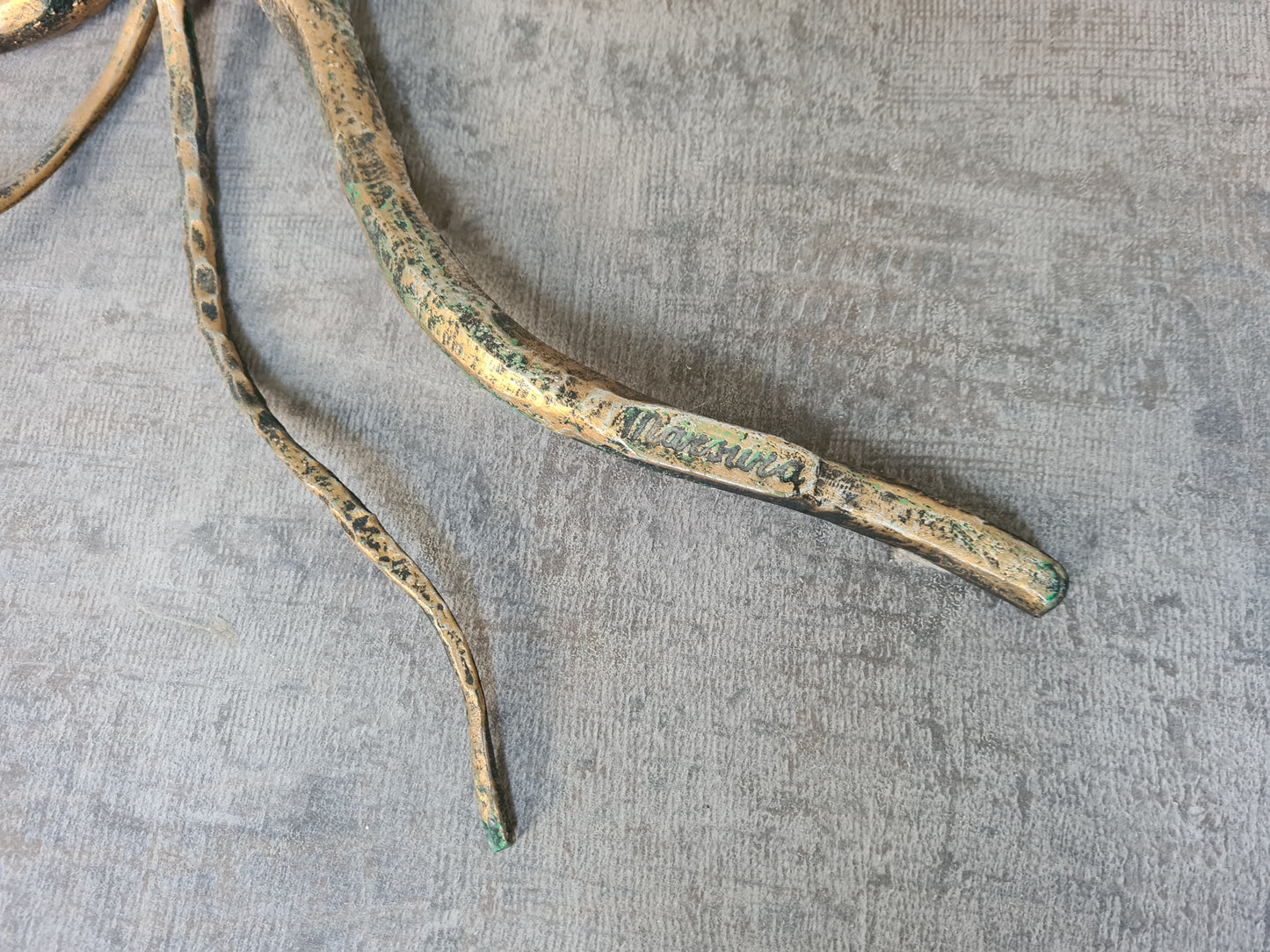 Couchtisch Salvino Marsura signiert Italien Glas Metall 120x75x45cm