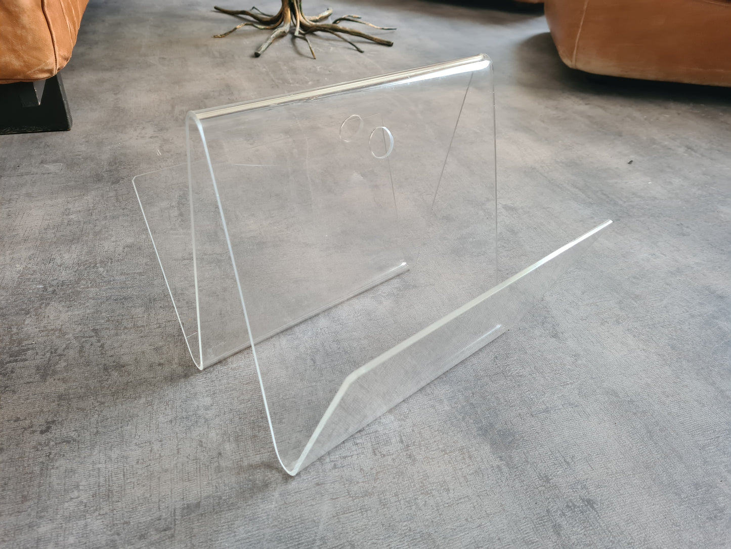 Acrylglas Zeitungshalter Ständer Mid Century Plexiglas 30cm