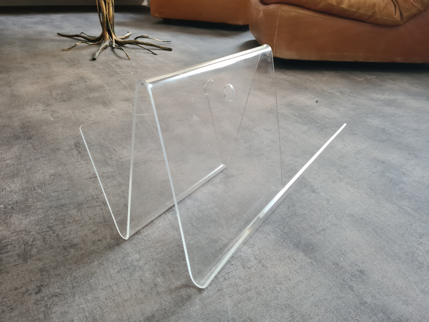 Acrylglas Zeitungshalter Ständer Mid Century Plexiglas 30cm