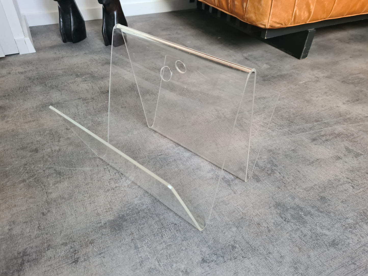 Acrylglas Zeitungshalter Ständer Mid Century Plexiglas 30cm