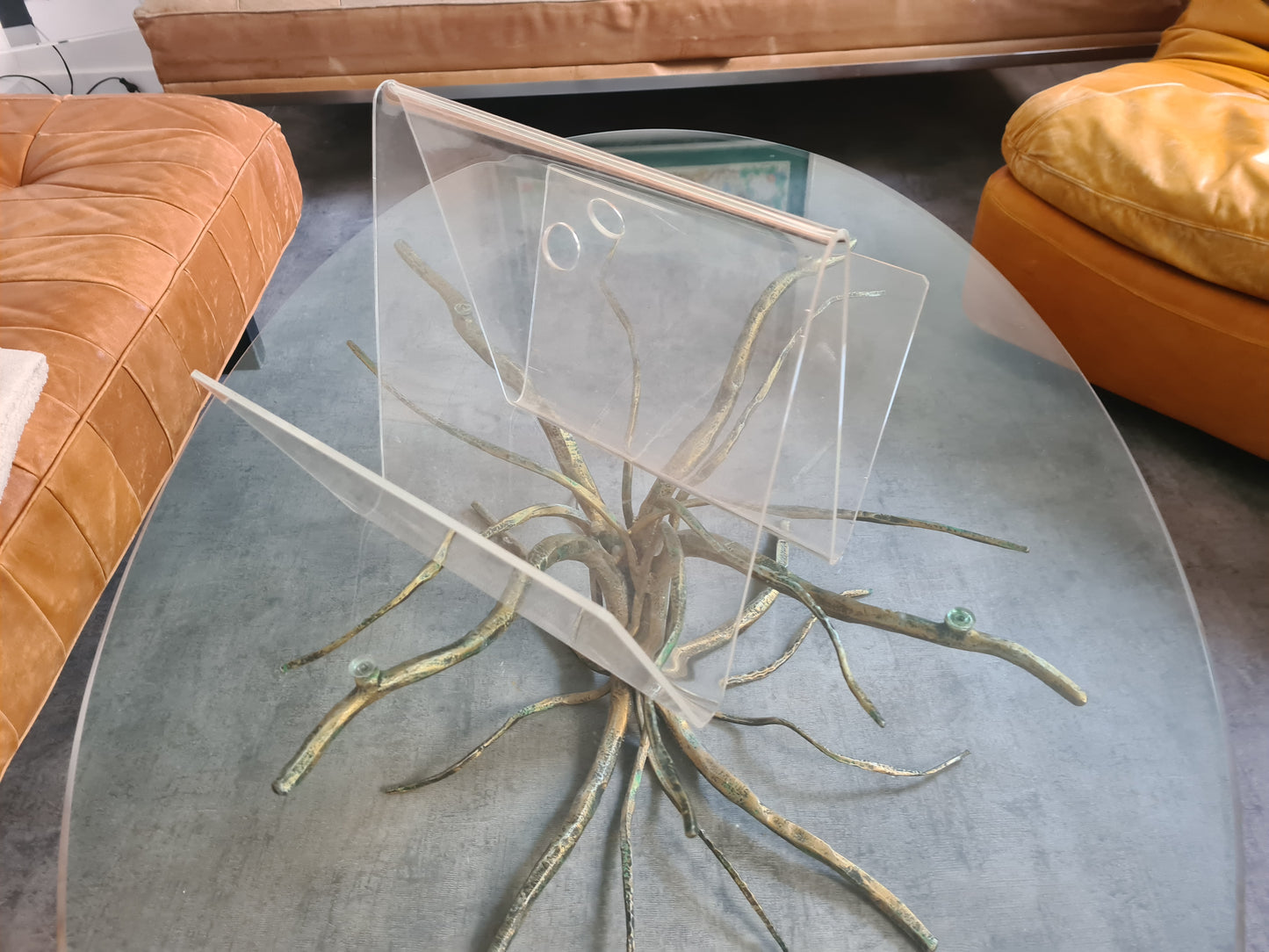 Acrylglas Zeitungshalter Ständer Mid Century Plexiglas 30cm