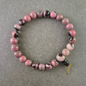Elastisches Armband rosa Natursteinperlen Sanfter Farbverlauf Handarbeit