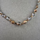 Glasperlen Halskette in Bronze & Silber – Funkelnder Retro-Charme