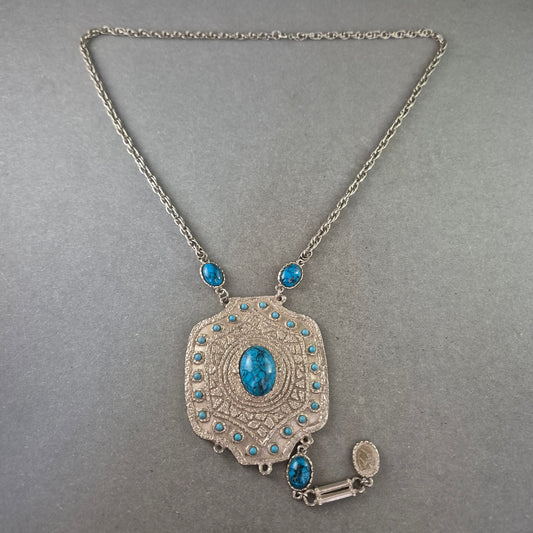 Orientalische Statement Halskette mit Türkisstein – Vintage-Ethno-Stil