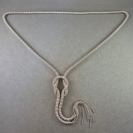 Elegante Statement Kette mit Knotenoptik – Silberfarbenes Design