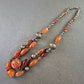 Ethno Halskette mit Karneol und Metallperlen – Ausdrucksstarke Farbtöne
