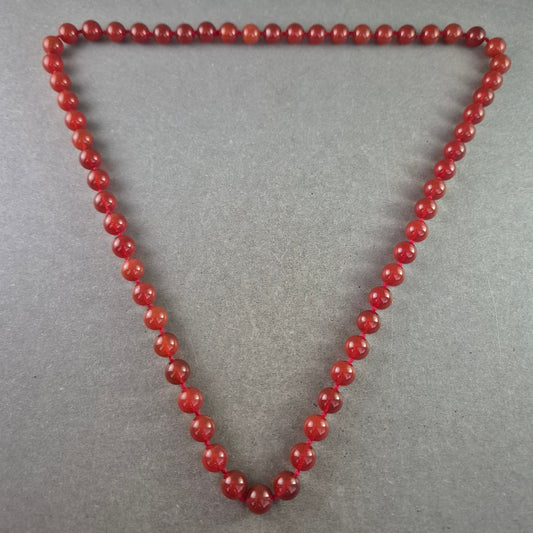Elegante Halskette aus roten Karneol-Perlen