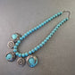 Boho Halskette mit Türkis und silberfarbenen Anhängern