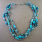 Mehrreihige Türkis Halskette – Farbenfroher Boho-Look in Blautönen