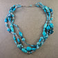 Mehrreihige Türkis Halskette – Farbenfroher Boho-Look in Blautönen