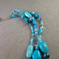 Mehrreihige Türkis Halskette – Farbenfroher Boho-Look in Blautönen