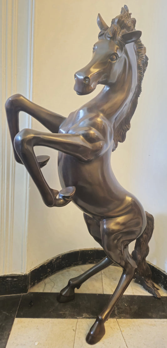 Schwere Bronze Skulptur Aufbäumendes Vollblutpferd Hengst ca. 120kg