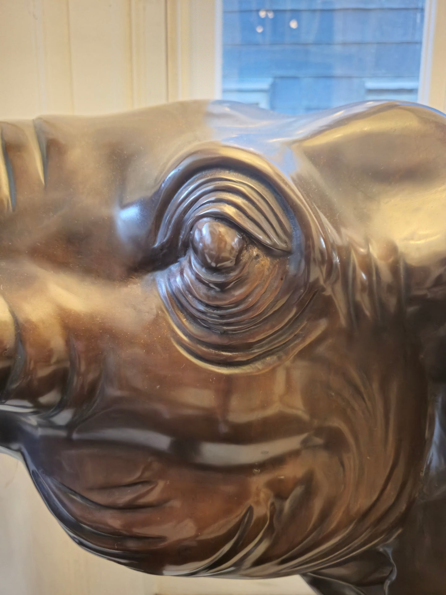 Große Schwere Fein gearbeitete Bronze Skulptur Elefant mit Stoßzähnen ca. 120kg