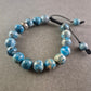Verstellbares Stein Armband – Blaue Jaspis-Optik mit "CHARISMA"-Bead