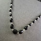 Schwarze Glasperlen Halskette – Facettiert mit Kristallakzenten