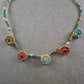 Bunte Damen Kette mit Blumenanhängern – Verspieltes Design