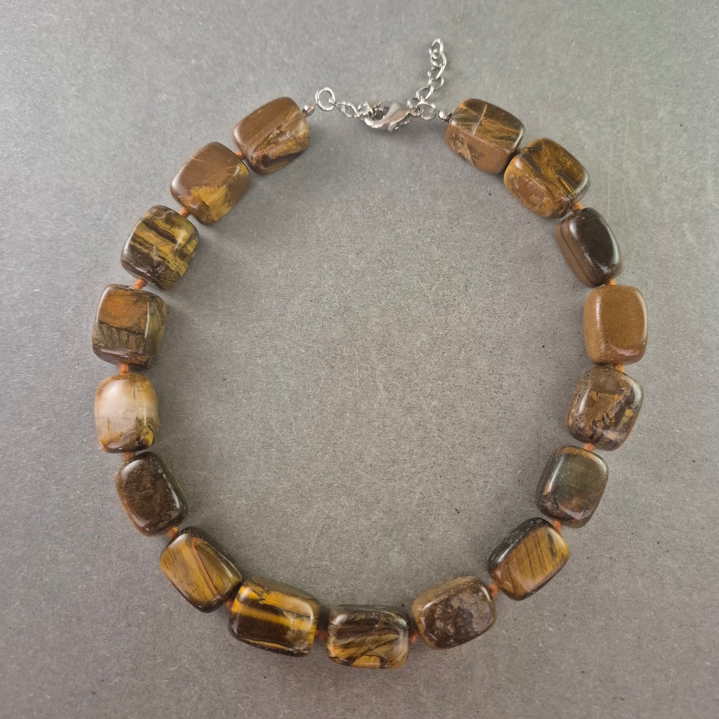 Damen Kette aus Tigerauge – Naturstein mit Schimmer