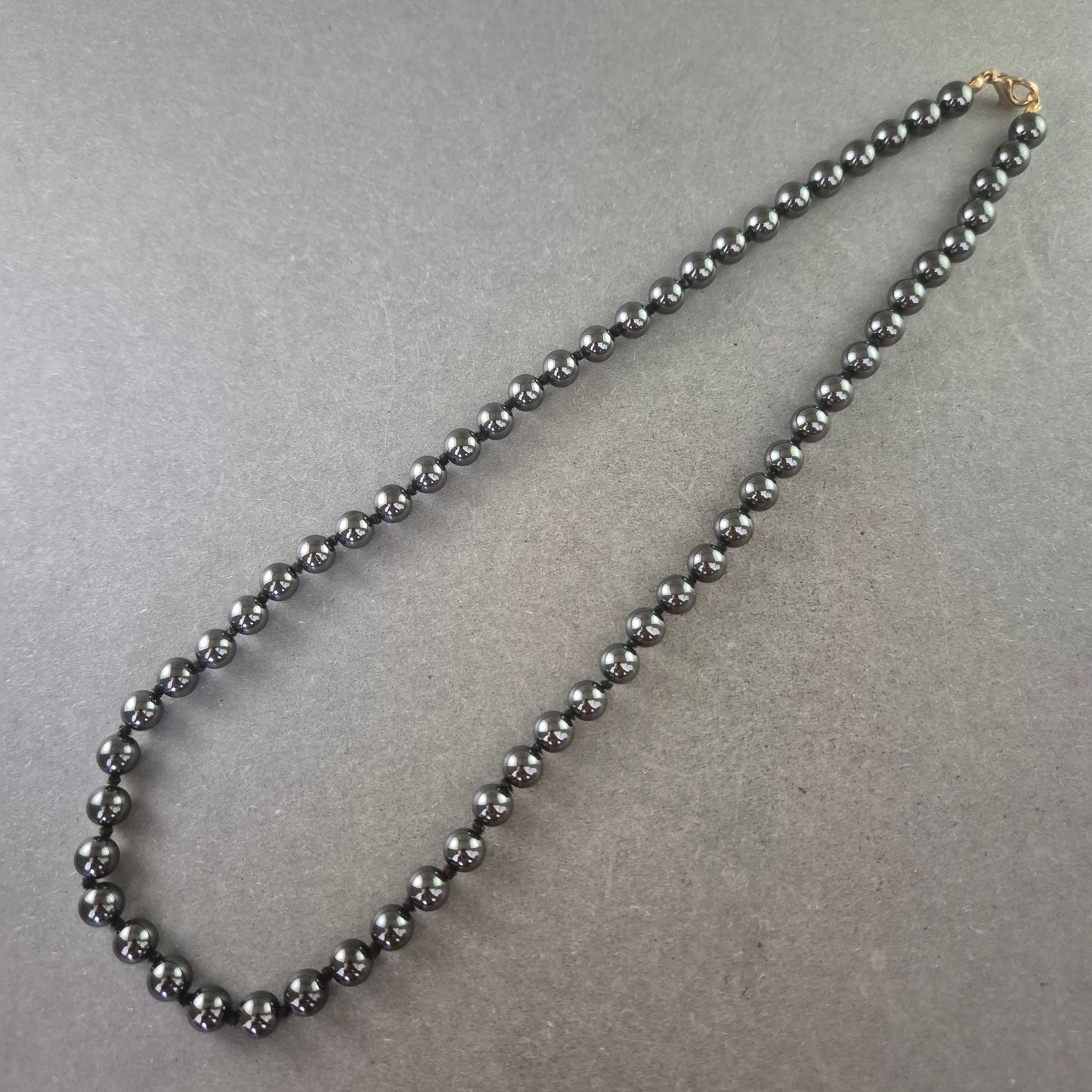 Damen Halskette – Schwarze Hämatit-Perlen