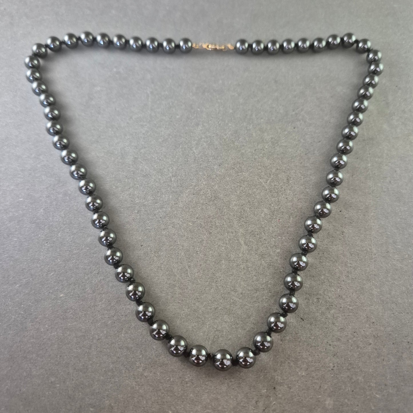 Damen Halskette – Schwarze Hämatit-Perlen