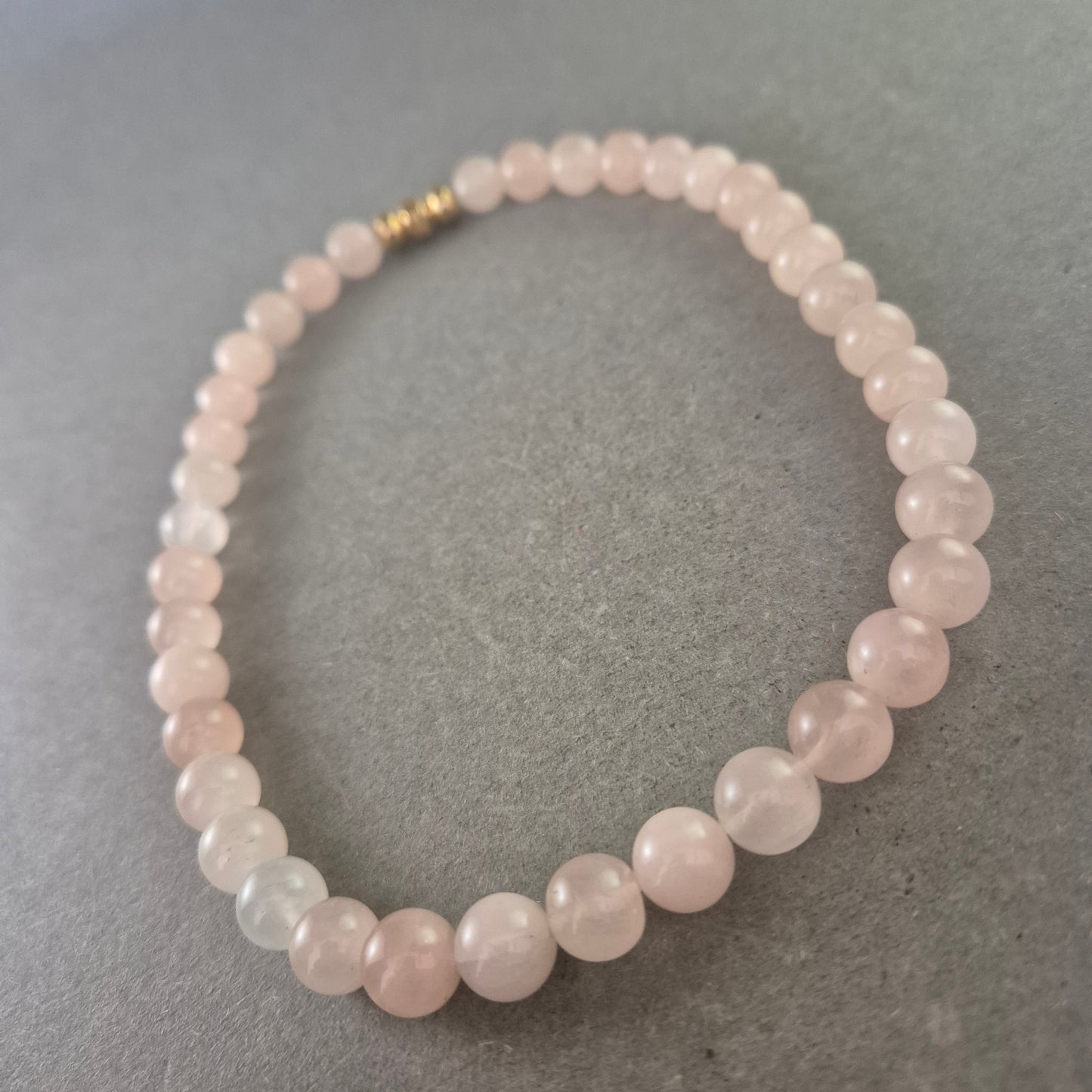 Damen Halskette – Rosenquarz Kugelperlen